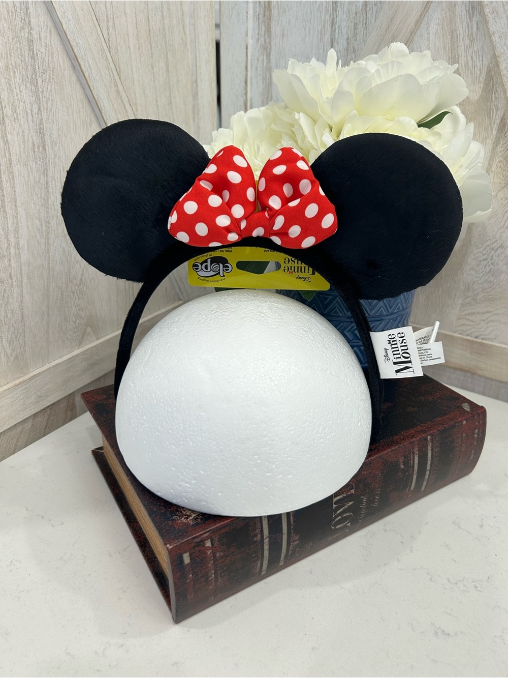 Disney Minnie Mouse Black Ear Headband with Red Polka Dot Bow